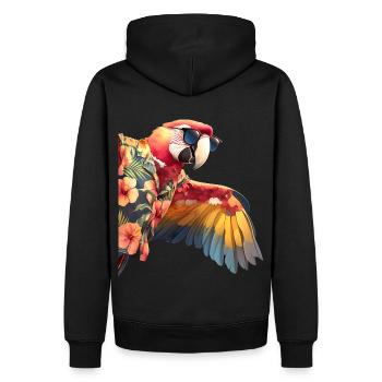 Lustige Ara Papagei Hawaii Sonnenbrille Peeking - Männer Premium Bio Hoodie - Schwarz - Hinten - Nico (187cm)