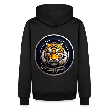 Tiger - Men’s Premium Organic Hoodie - black - Back - Nico (187cm)