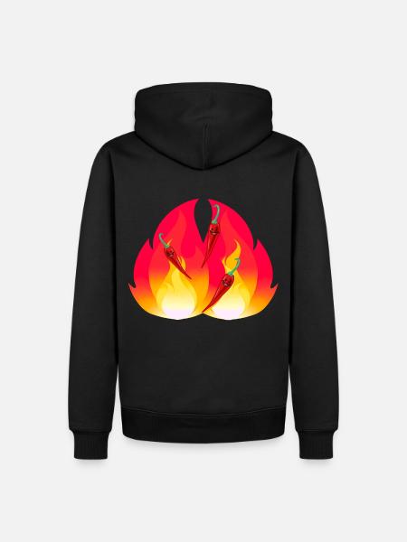 Feuriger Chilli schaft Gewürze Speise gesund - Männer Premium Bio Hoodie - Schwarz