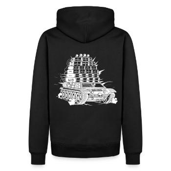 Rave Army Sound System - Männer Premium Bio Hoodie - Schwarz - Hinten - Nico (187cm)