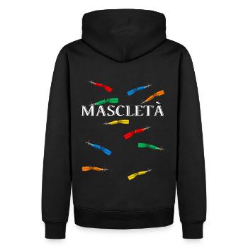 Mascletà Trueno Color Fallas Valencia - Men’s Premium Organic Hoodie - black - Back - Nico (187cm)