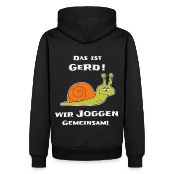 Lustige Schnecke Joggen - Männer Premium Bio Hoodie - Schwarz - Hinten - Nico (187cm)