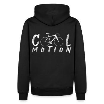 Cool Motion Rennrad - Männer Premium Bio Hoodie - Schwarz - Hinten - Nico (187cm)