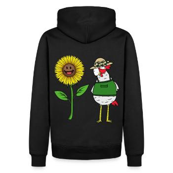 Jardinier Poulet Poule Tournesol Horticulture Pépinière - Sweat à capuche Premium bio Homme - noir - Dos - Nico (187cm)