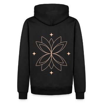 Lotus - Männer Premium Bio Hoodie - Schwarz - Hinten - Nico (187cm)