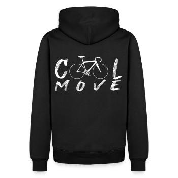 Cool move Rennrad - Männer Premium Bio Hoodie - Schwarz - Hinten - Nico (187cm)