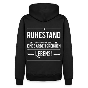 Ruhestand Rente Rentner Rentenbeginn Pensionär - Männer Premium Bio Hoodie - Schwarz - Hinten - Nico (187cm)