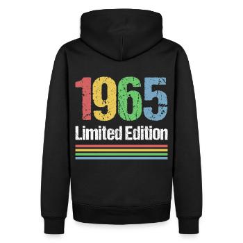 60e anniversaire 1965 Édition limitée - Sweat à capuche Premium bio Homme - noir - Dos - Nico (187cm)