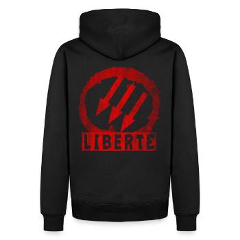 ANTIFA LIBERTÉ LIBERTÉ - Sweat à capuche Premium bio Homme - noir - Dos - Nico (187cm)