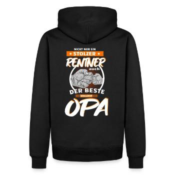 Rentner vollzeit Opa Geschenkidee - Männer Premium Bio Hoodie - Schwarz - Hinten - Nico (187cm)