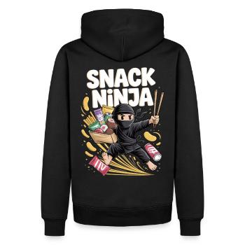 Snack Ninja – Angriff der Leckereien - Männer Premium Bio Hoodie - Schwarz - Hinten - Nico (187cm)