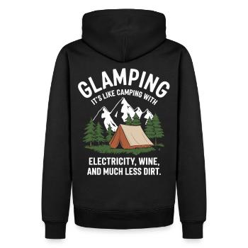 Glamping statt Camping - Männer Premium Bio Hoodie - Schwarz - Hinten - Nico (187cm)