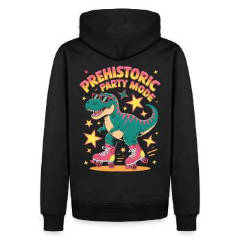 Dino sur patins à roulettes en mode fête préhistorique - Sweat à capuche Premium bio Homme - noir - Dos - Nico (187cm)
