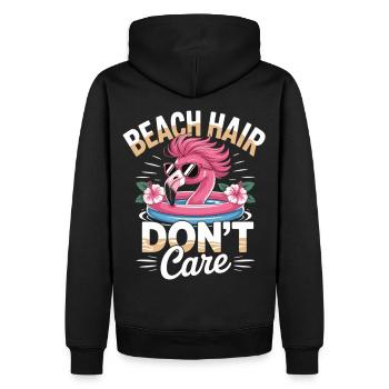 Chemise d’été flamant rose avec dicton - Sweat à capuche Premium bio Homme - noir - Dos - Nico (187cm)