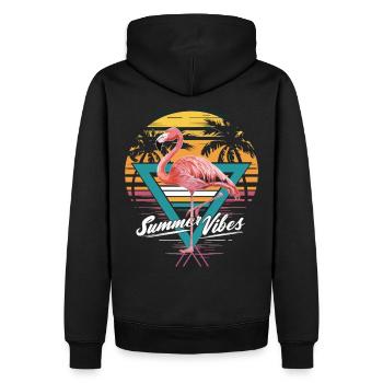 Chemise Summer Vibes Flamingo - Sweat à capuche Premium bio Homme - noir - Dos - Nico (187cm)