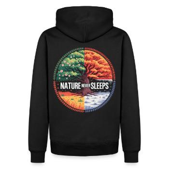 Chemise Nature Four Seasons - Sweat à capuche Premium bio Homme - noir - Dos - Nico (187cm)