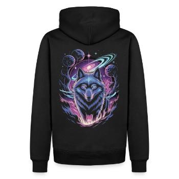 Loup mystique - Sweat à capuche Premium bio Homme - noir - Dos - Nico (187cm)