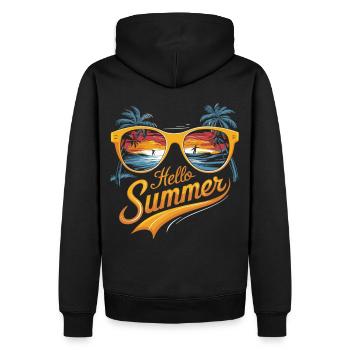 Hello Summer Sonnenbrille Shirt - Männer Premium Bio Hoodie - Schwarz - Hinten - Nico (187cm)