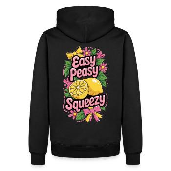 Easy Peasy Lemon Squeezy Shirt - Männer Premium Bio Hoodie - Schwarz - Hinten - Nico (187cm)