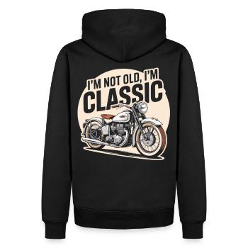 Motards vintage : classiques au lieu d’anciens - Sweat à capuche Premium bio Homme - noir - Dos - Nico (187cm)