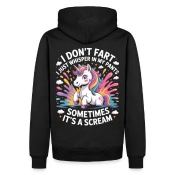 Drôle de Licorne Pet Chemise - Licorne avec dicton - Sweat à capuche Premium bio Homme - noir - Dos - Nico (187cm)