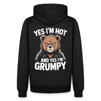 Grumpy Bear - Yes, I'm Hot & Grumpy - Men’s Premium Organic Hoodie - black - Back - Nico (187cm)