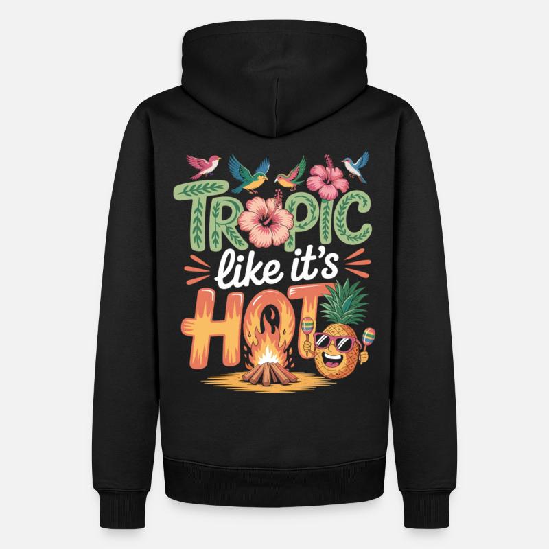 Tropique comme s’il faisait chaud - Sweat à capuche Premium bio Homme - noir