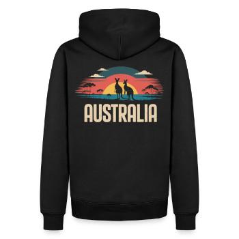 Australia with kangaroos in the outback - Men’s Premium Organic Hoodie - black - Back - Nico (187cm)