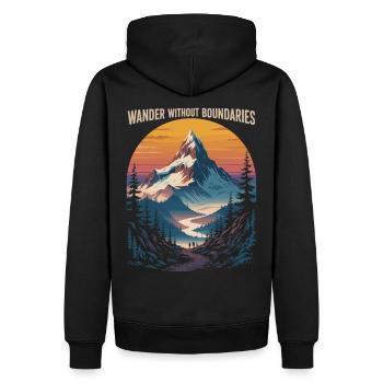 Randonnée - La liberté commence sur le chemin - Sweat à capuche Premium bio Homme - noir - Dos - Nico (187cm)