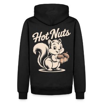 Freches Eichhörnchen - Hot Nuts Shirt - Männer Premium Bio Hoodie - Schwarz - Hinten - Nico (187cm)
