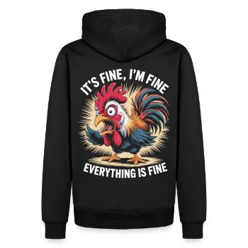 Alles gut... echt jetzt! - Hahn - Männer Premium Bio Hoodie - Schwarz - Hinten - Nico (187cm)