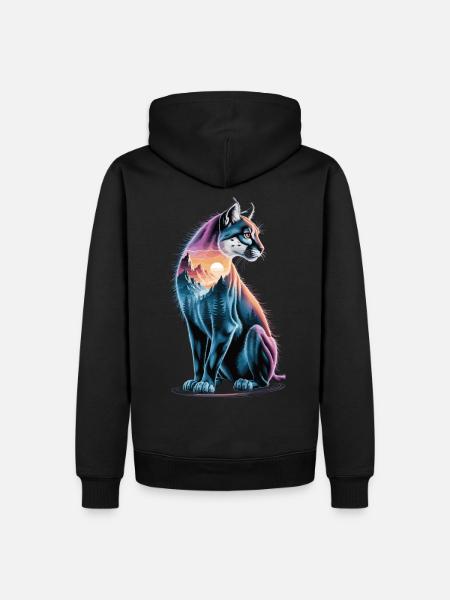 Mountain with landscape - Men’s Premium Organic Hoodie - black
