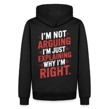 Ich diskutiere nicht – ich hab recht - Männer Premium Bio Hoodie - Schwarz - Hinten - Nico (187cm)