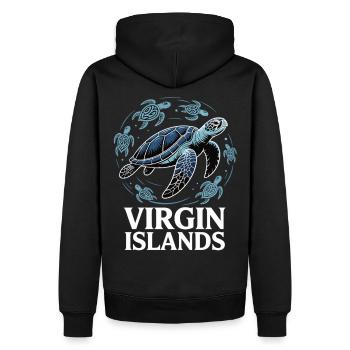 Schildkrötenliebe Virgin Islands - Männer Premium Bio Hoodie - Schwarz - Hinten - Nico (187cm)