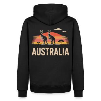 Australien Retro Look - Männer Premium Bio Hoodie - Schwarz - Hinten - Nico (187cm)