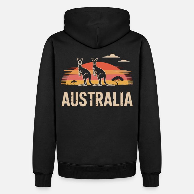 Australien Retro Look - Männer Premium Bio Hoodie - Schwarz