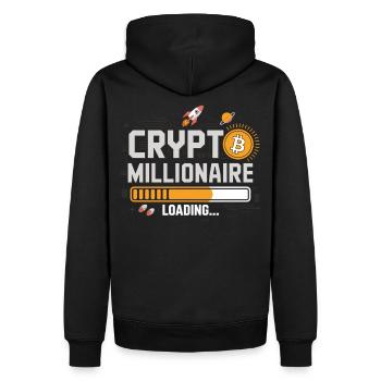 Crypto Loading – Become a Millionaire - Men’s Premium Organic Hoodie - black - Back - Nico (187cm)