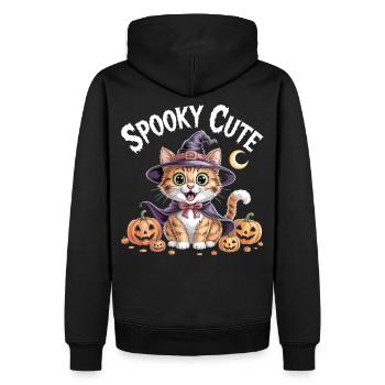 Chat sorcière mignon - Chemise d’Halloween mignonne effrayante - Sweat à capuche Premium bio Homme - noir - Dos - Nico (187cm)