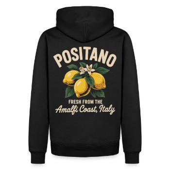 Chemise Positano Lemon – Amalfi Feeling - Sweat à capuche Premium bio Homme - noir - Dos - Nico (187cm)