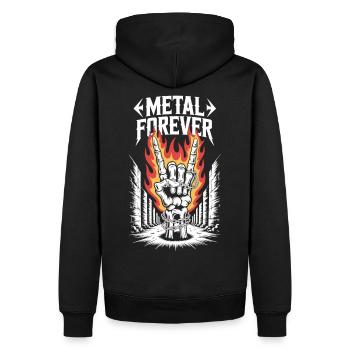 Forever Metal – Motif de main squelette - Sweat à capuche Premium bio Homme - noir - Dos - Nico (187cm)