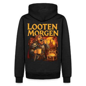 Lustiges Rollenspiel Kaffee Shirt - Männer Premium Bio Hoodie - Schwarz - Hinten - Nico (187cm)