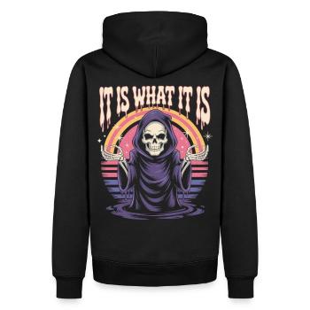 Grim Reaper Chemise Rétro Dicton - Sweat à capuche Premium bio Homme - noir - Dos - Nico (187cm)
