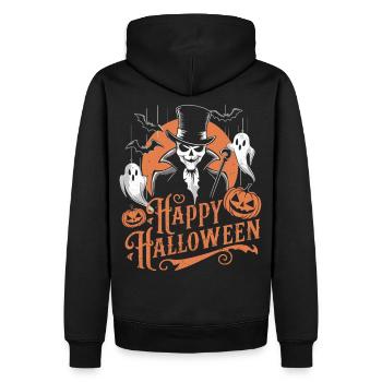 Squelette Gentleman Halloween - Sweat à capuche Premium bio Homme - noir - Dos - Nico (187cm)