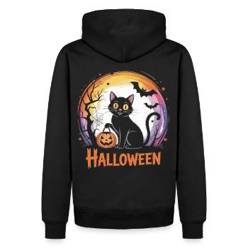 Chat noir mignon pour Halloween - Sweat à capuche Premium bio Homme - noir - Dos - Nico (187cm)