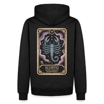Sternzeichen Skorpion Tarot Shirt - Männer Premium Bio Hoodie - Schwarz - Hinten - Nico (187cm)