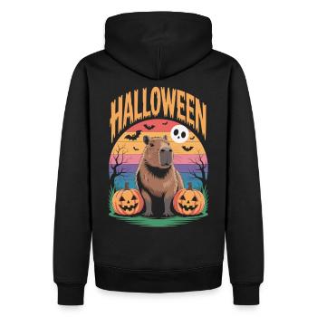 T-shirt d’Halloween Capybara - Sweat à capuche Premium bio Homme - noir - Dos - Nico (187cm)