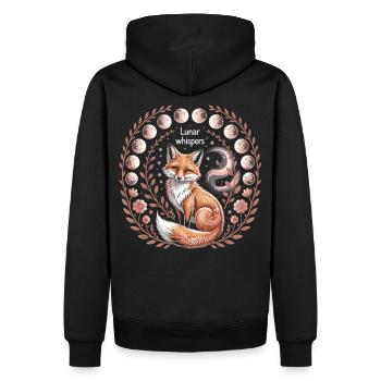 Mystischer Fuchs Mondphasen Shirt - Männer Premium Bio Hoodie - Schwarz - Hinten - Nico (187cm)