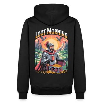 Fantasy Morgenkaffee T-Shirt - Männer Premium Bio Hoodie - Schwarz - Hinten - Nico (187cm)