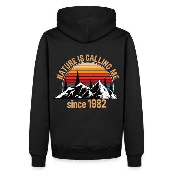 Les randonneurs cadeau pour l’anniversaire 1982 - Sweat à capuche Premium bio Homme - noir - Dos - Nico (187cm)