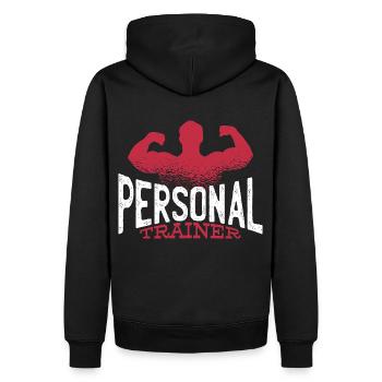 personal trainer fitness trainer strength training gym - Men’s Premium Organic Hoodie - black - Back - Nico (187cm)